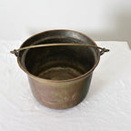 Antique French 19th Century Brass Cooking Pot with Iron Handle