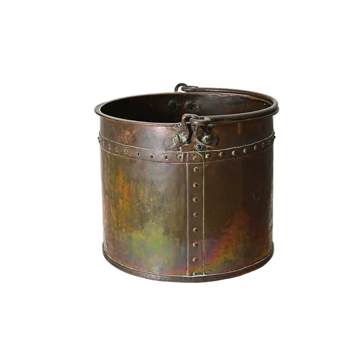 Antique French 19th Century Copper Hearth Cooking Pot with Handle