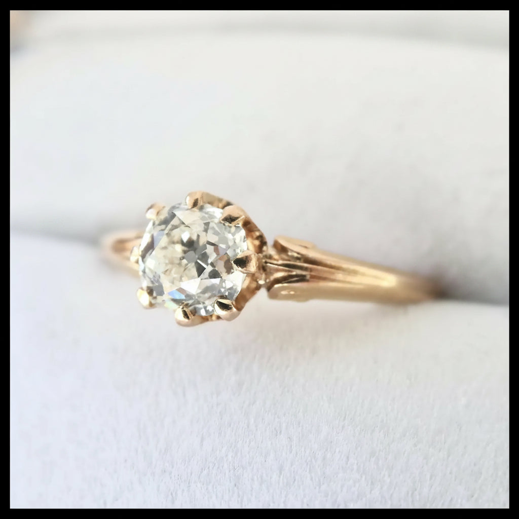 Antique French Belle Époque 18K Gold Old European Diamond Ring