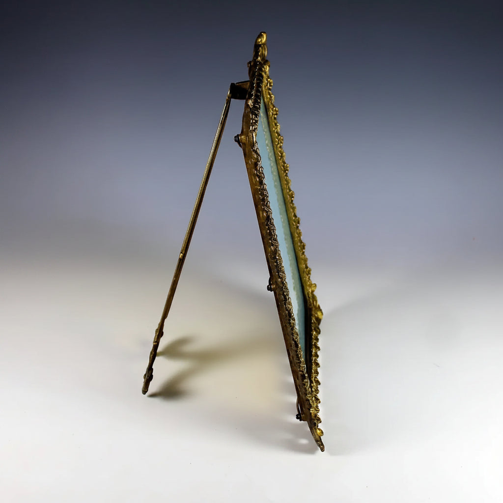 Antique French Gilt Metal Picture Frame for 7x10 Photos