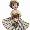Antique German Bisque Head Doll with Pierced Ears