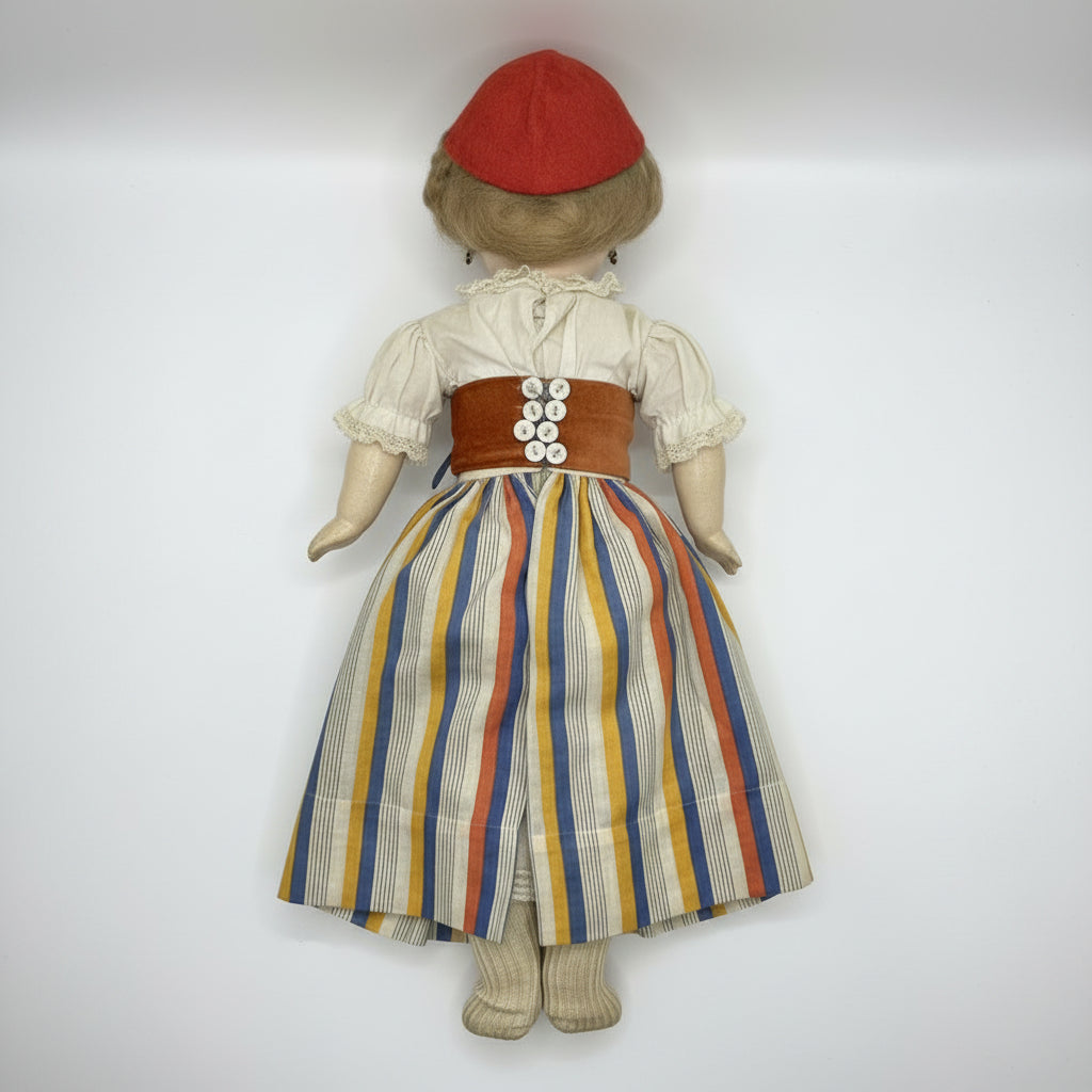 Antique German Bisque Head Doll with Pierced Ears