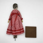 Antique Grodnertal Peg Wooden Jointed Doll with Stand