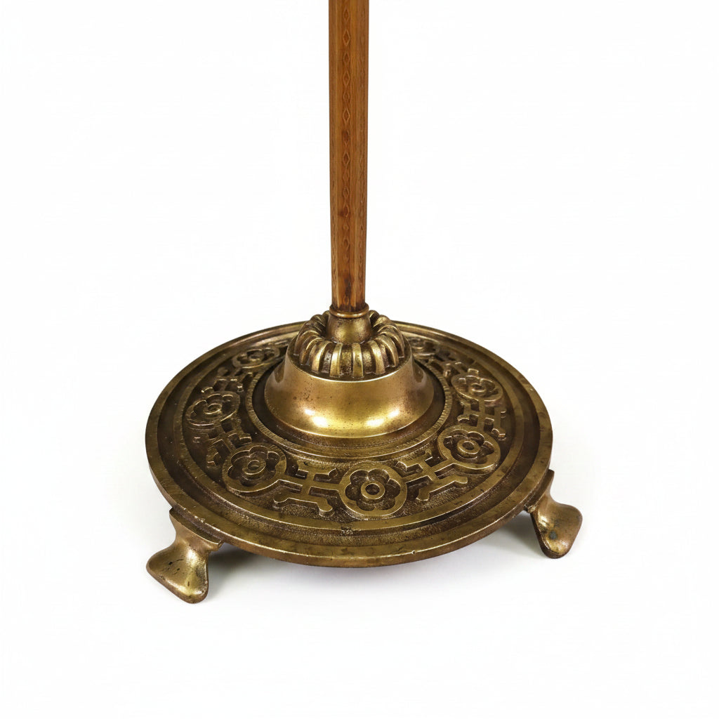 Antique Rembrandt Brass Floor Lamp with Adjustable Swivel Head