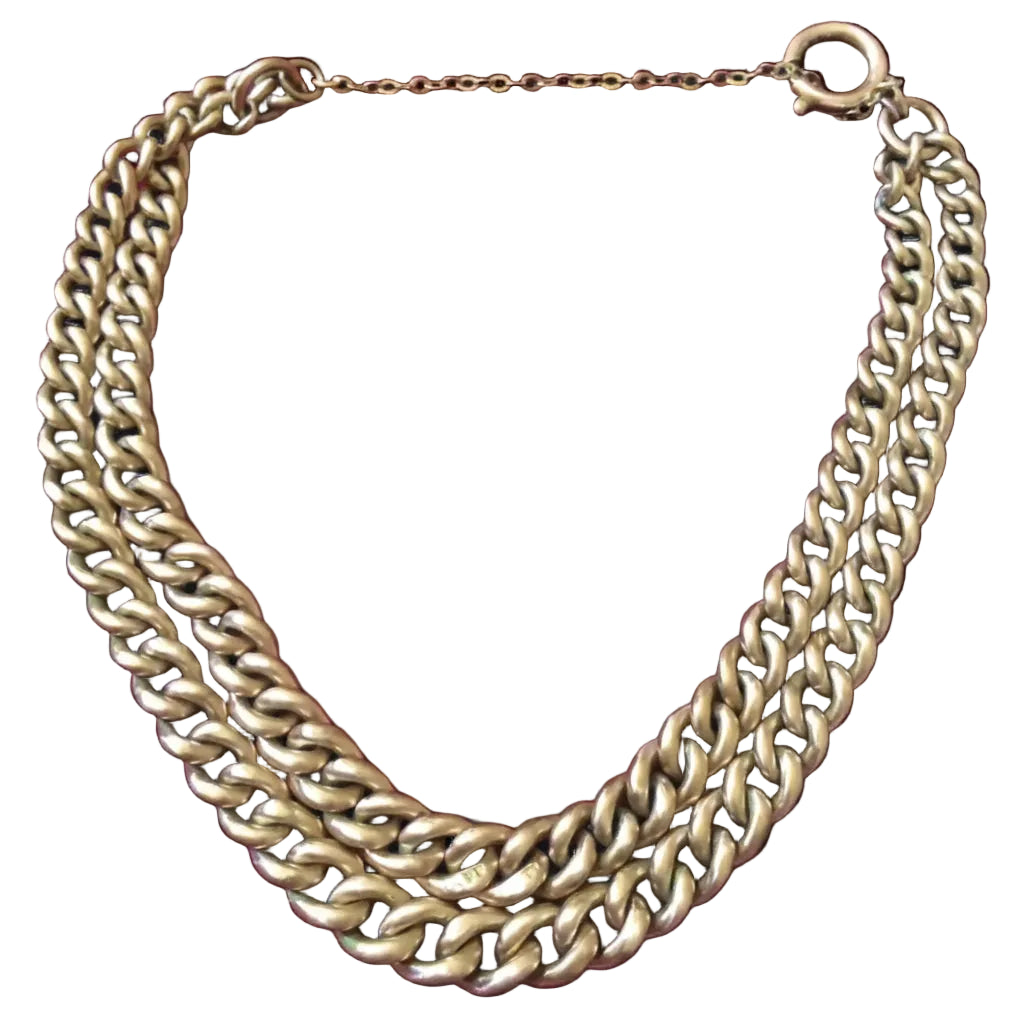 Antique Victorian 18CT Rose Gold Filled Crescent Link Bracelet