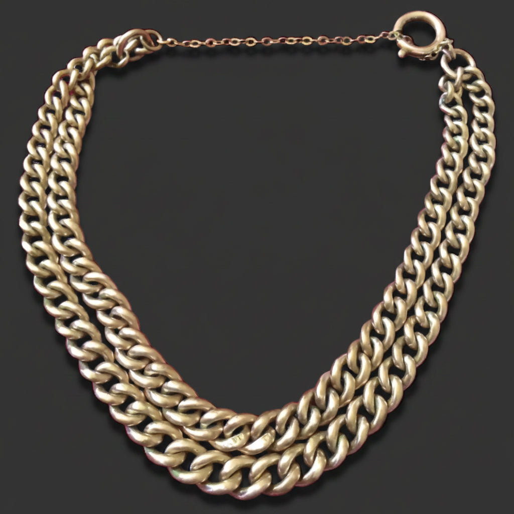 Antique Victorian 18CT Rose Gold Filled Crescent Link Bracelet
