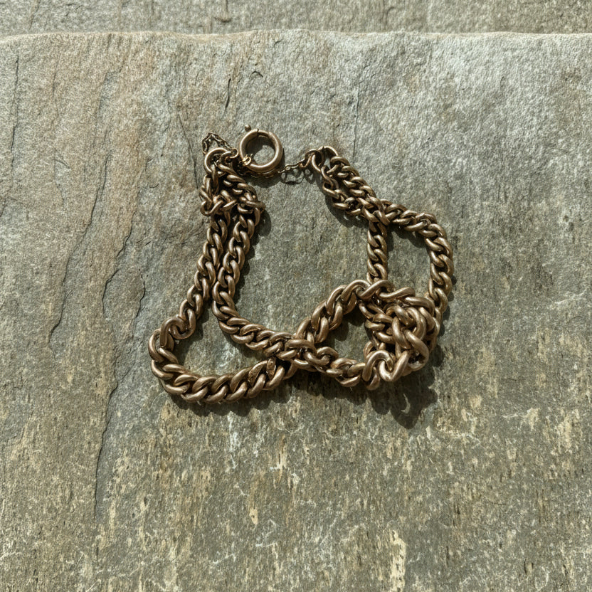 Antique Victorian 18CT Rose Gold Filled Crescent Link Bracelet