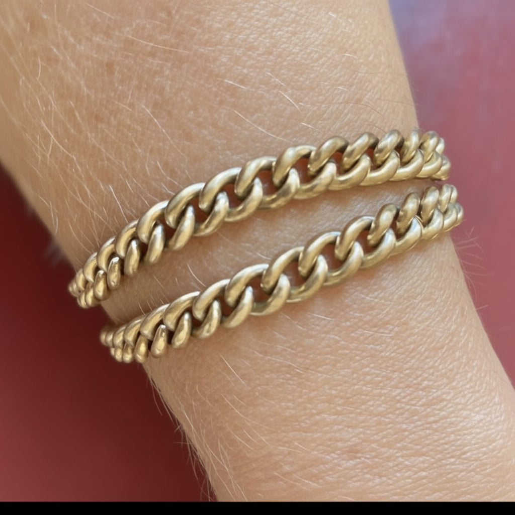 Antique Victorian 18CT Rose Gold Filled Crescent Link Bracelet