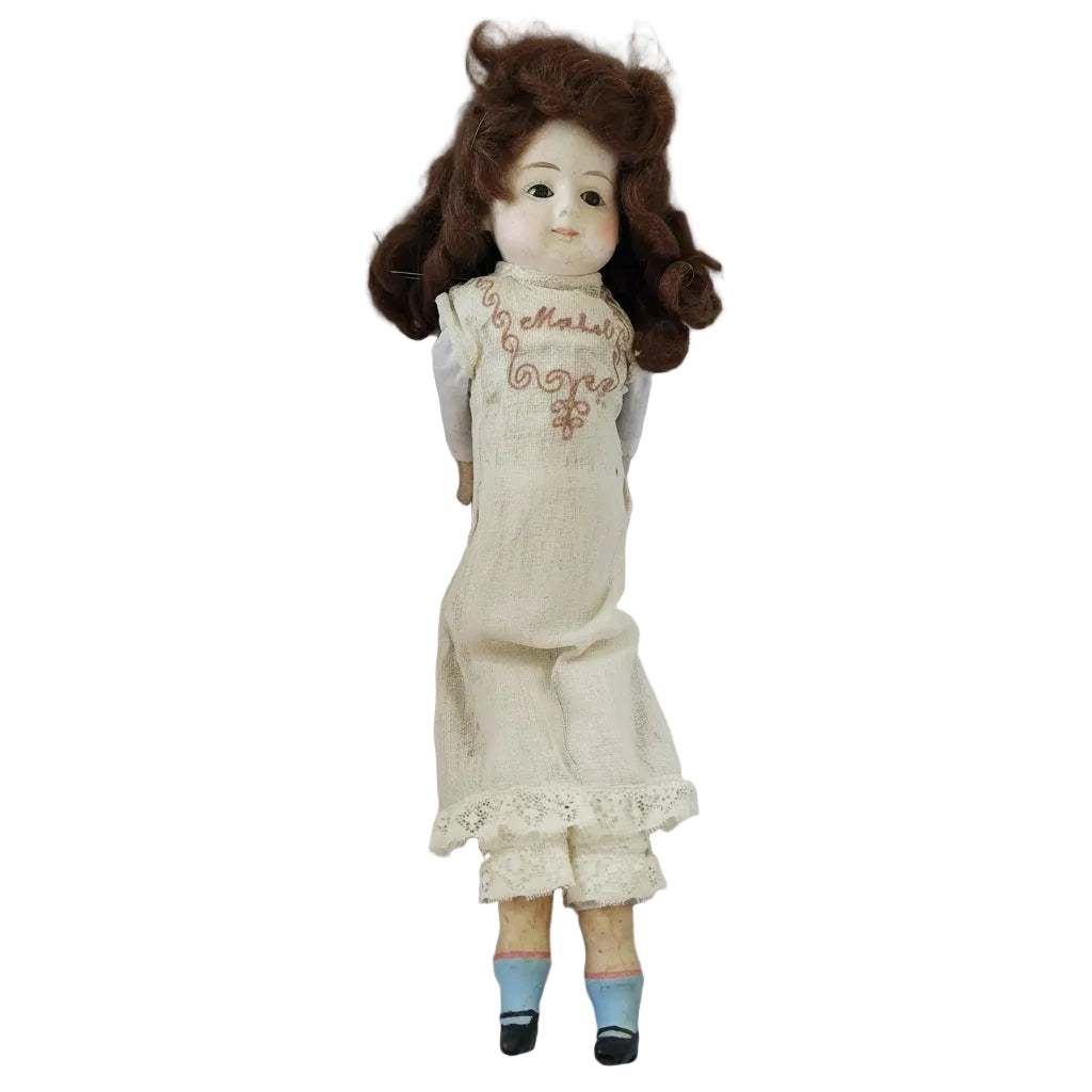 Antique Victorian Wax Over Composition Doll Named Mabel