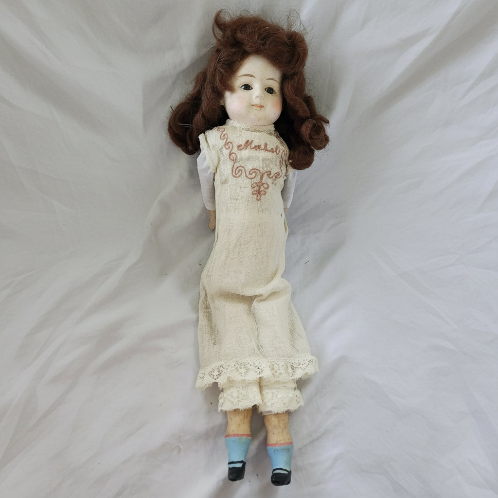 Antique Victorian Wax Over Composition Doll Named Mabel