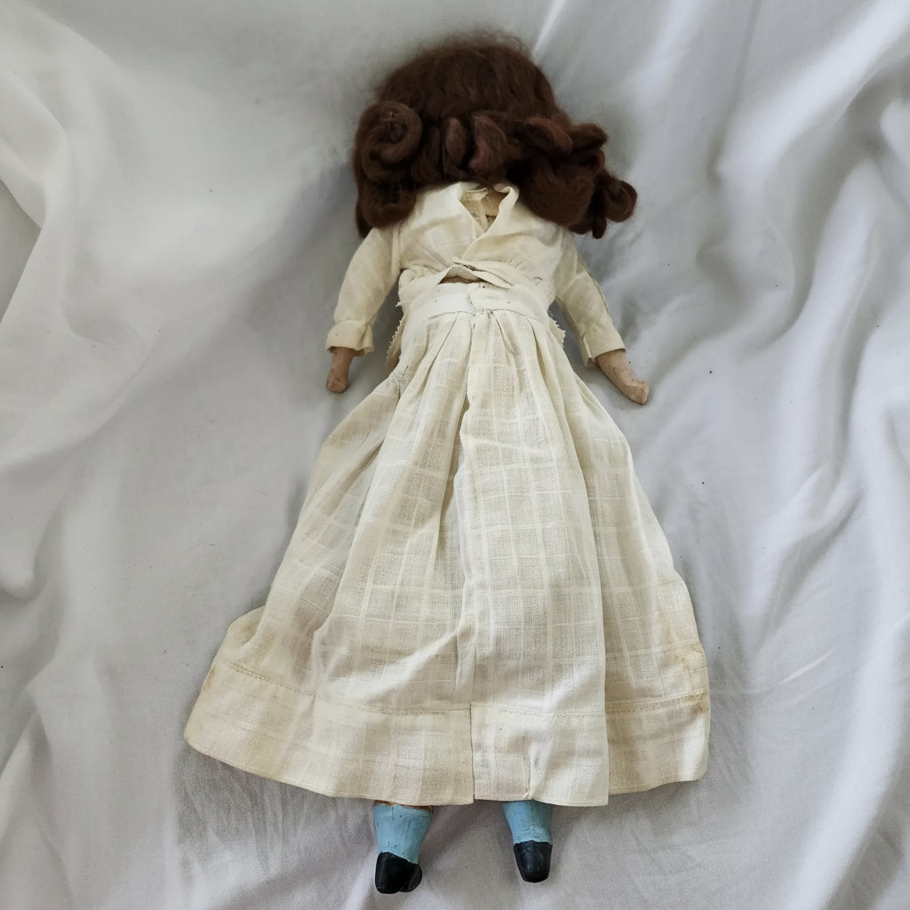 Antique Victorian Wax Over Composition Doll Named Mabel