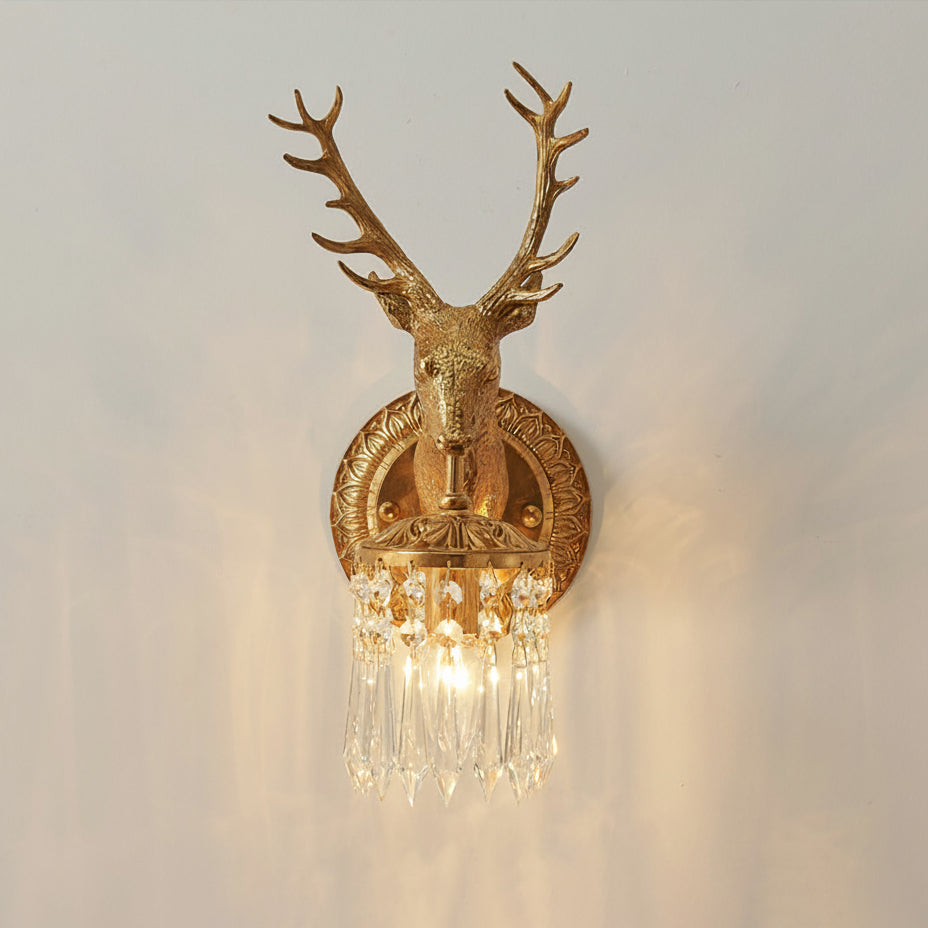 Antler Crystal Wall Lamp