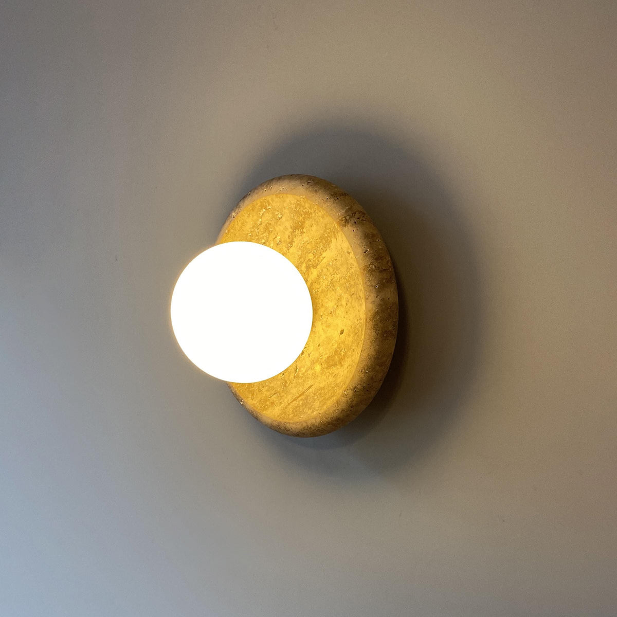 Apricity Travertine Wall Lamp