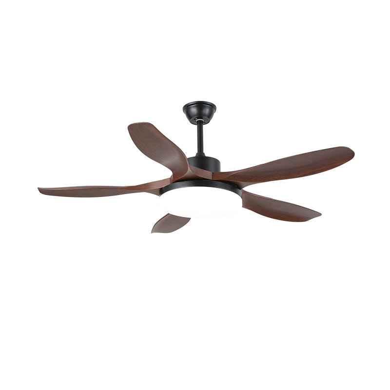 Keltis 42’’/52’’ Ceiling Fan Light ? 42″ x H 11.8″ / Model A Walnut Wood Grain & Black / Three-Color Changing Light