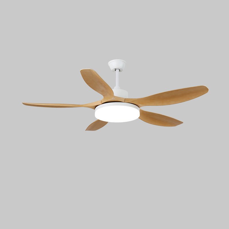 Keltis 42’’/52’’ Ceiling Fan Light ? 52″ x H 11.8″ / Model C Nature Wood Grain & White / Three-Color Changing Light