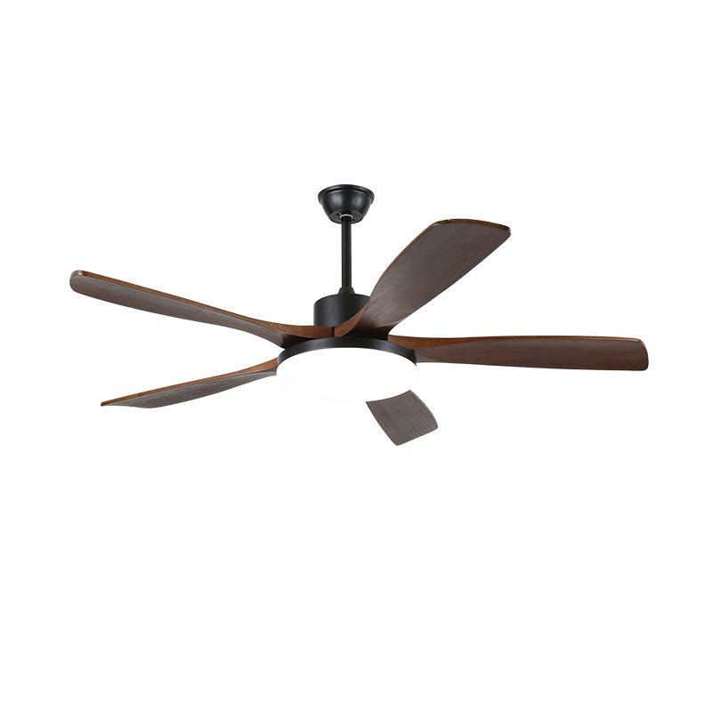 Keltis 42’’/52’’ Ceiling Fan Light ? 42″ x H 11.8″ / Model B Walnut Wood Grain & Black / Three-Color Changing Light