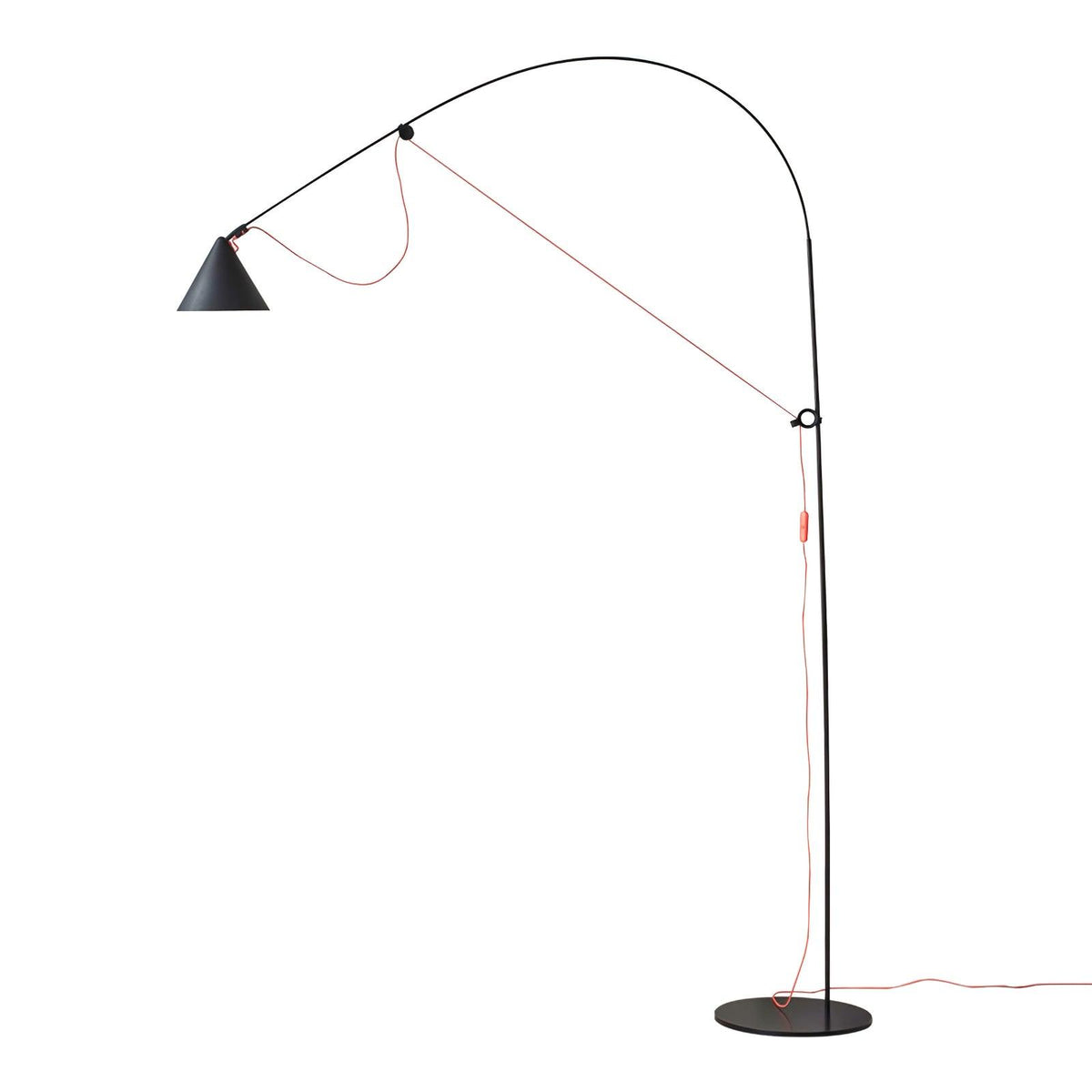 Flexora Luxe Floor Lamp ∅ 15″ x H 189.8″ Orange Wire / Warm Light / US Plug Floor lamp