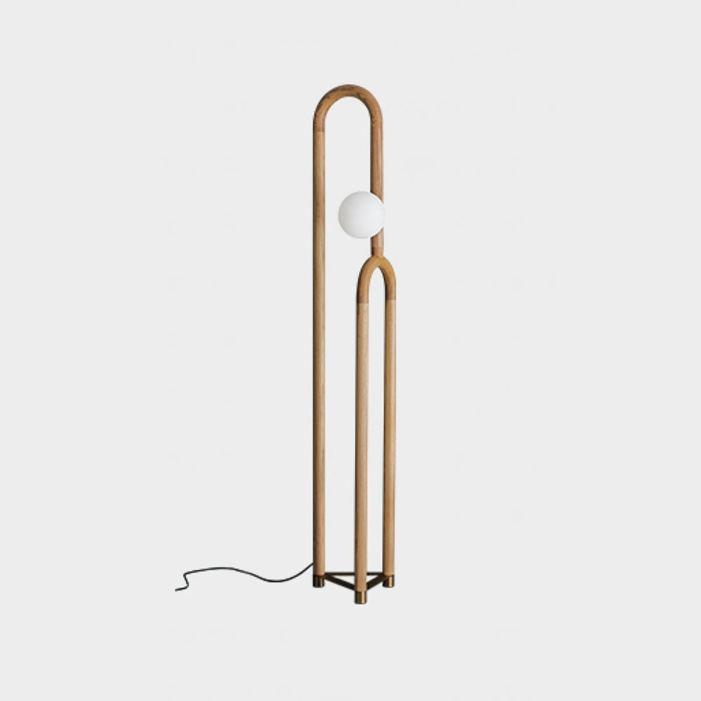 Arc N Floor Lamp ? 8.7″ x H 52.4″ / Wood Color / US Plug Floor lamp
