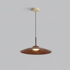 Arcadian Pendant Light ? 15.7″ x H 5.9″ / Dia 40cm x H 15cm / Hydrographic Walnut Wood Grain Finish / Warm Light
