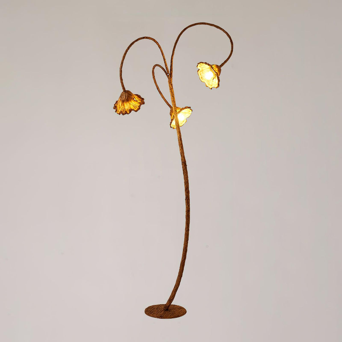 Artistic Lotus Leaf Floor Lamp 3Heads ? 37.8″ x H 78.7″ / Dia 96cm x H 200cm / Walnut color / US Plug Floor lamp
