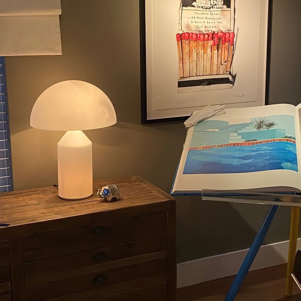 Dome Mushroom Alabaster Table Lamp