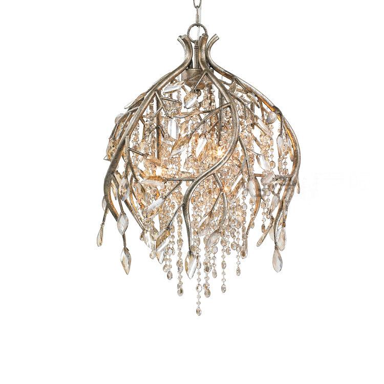 Autumn Twilight Chandelier ? 19.7″ x H 25.6″ / Dia 50cm x H 65cm / Antique gold & Amber Chandelier