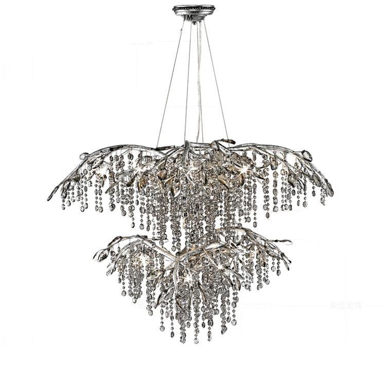 Autumn Twilight Chandelier ? 39.4″ x H 27.6″ / Dia 100cm x H 70cm / Antique silver & Clear Chandelier