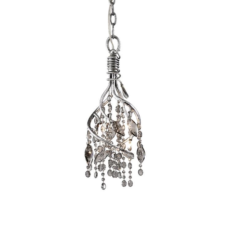 Autumn Twilight Chandelier ? 8.7″ x H 16.9″ / Dia 22cm x H 43cm / Antique silver & Clear Chandelier