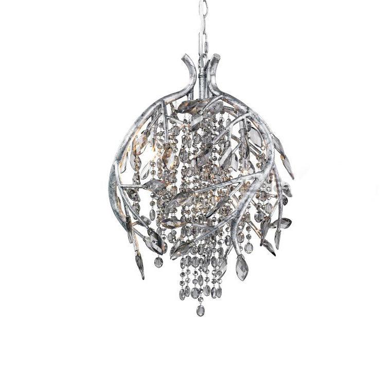 Autumn Twilight Chandelier ? 16.5″ x H 17.7″ / Dia 42cm x H 45cm / Antique silver & Clear Chandelier