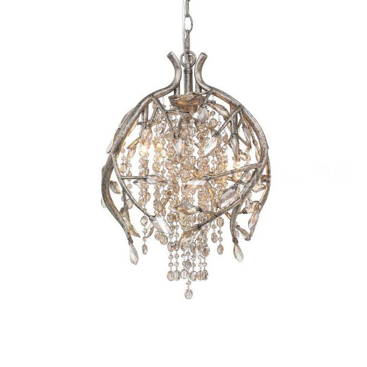 Autumn Twilight Chandelier ? 16.5″ x H 17.7″ / Dia 42cm x H 45cm / Antique gold & Amber Chandelier