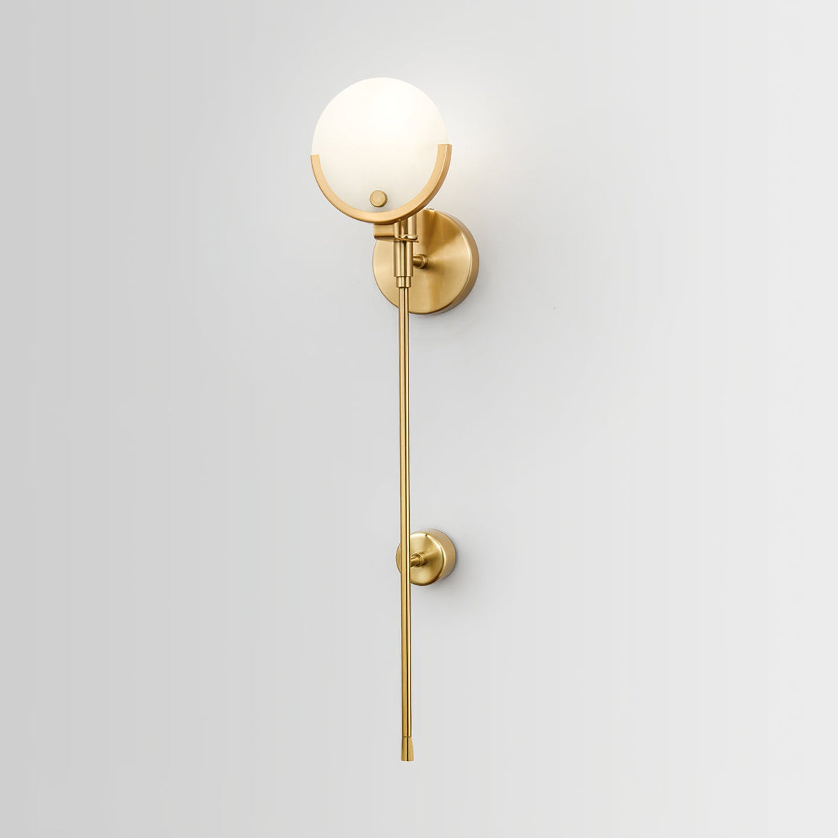 Crescent-Cradle Alabaster Globe Wall Sconce