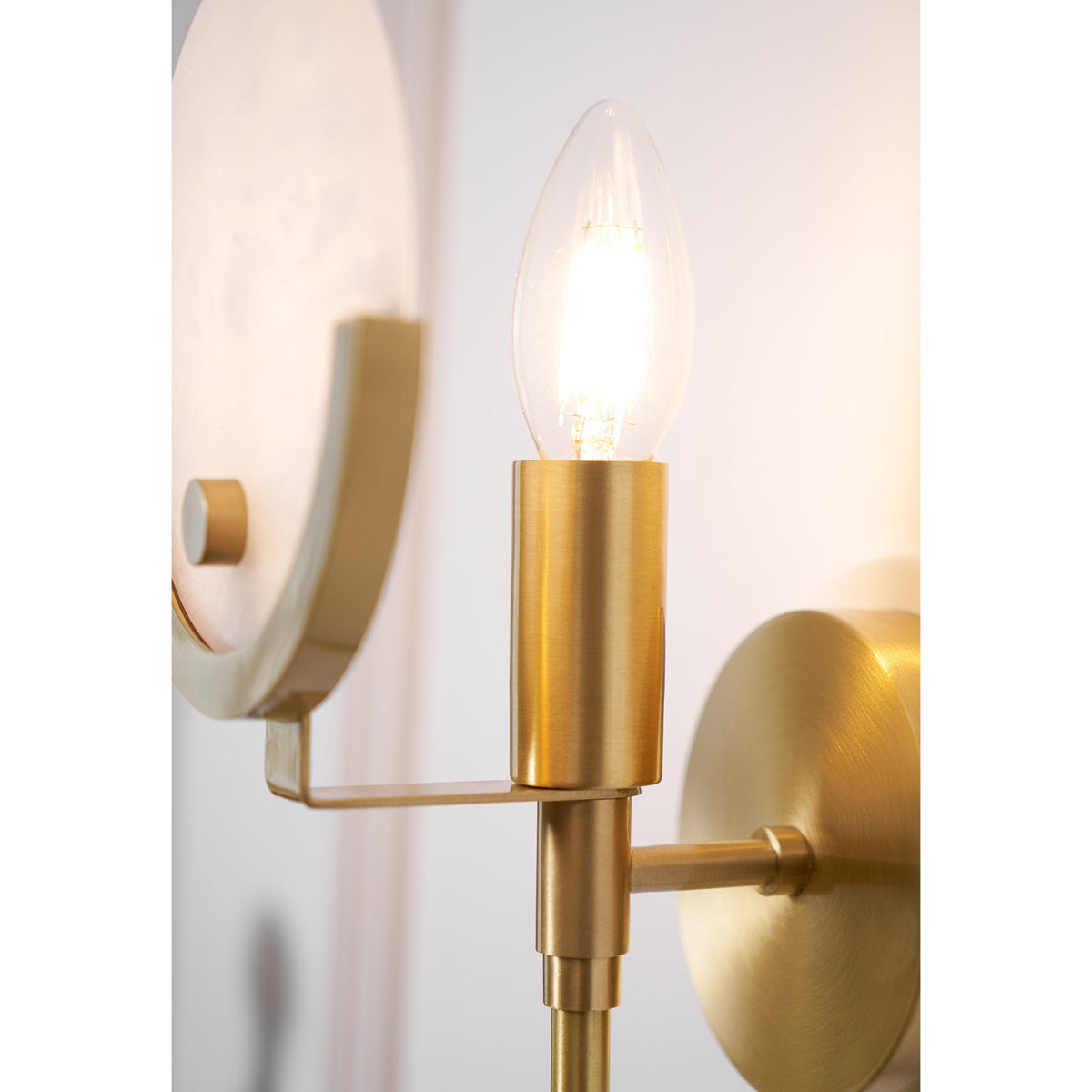 Crescent-Cradle Alabaster Globe Wall Sconce