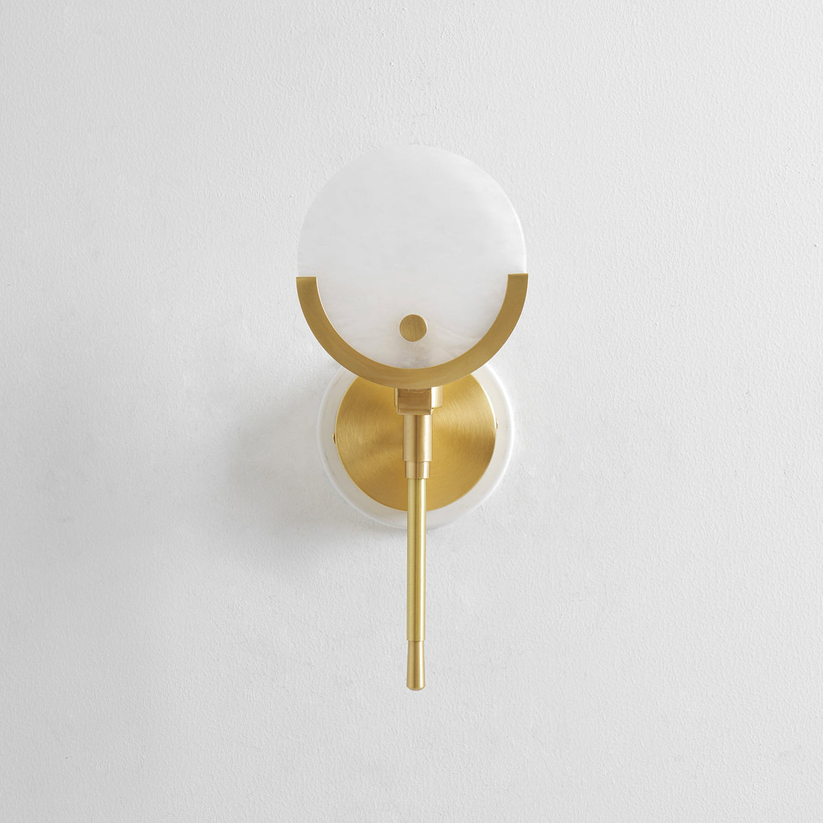 Crescent-Cradle Alabaster Globe Wall Sconce