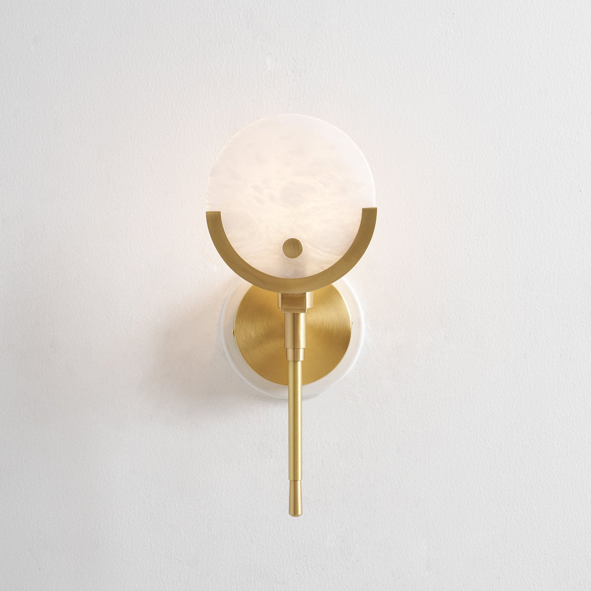 Crescent-Cradle Alabaster Globe Wall Sconce