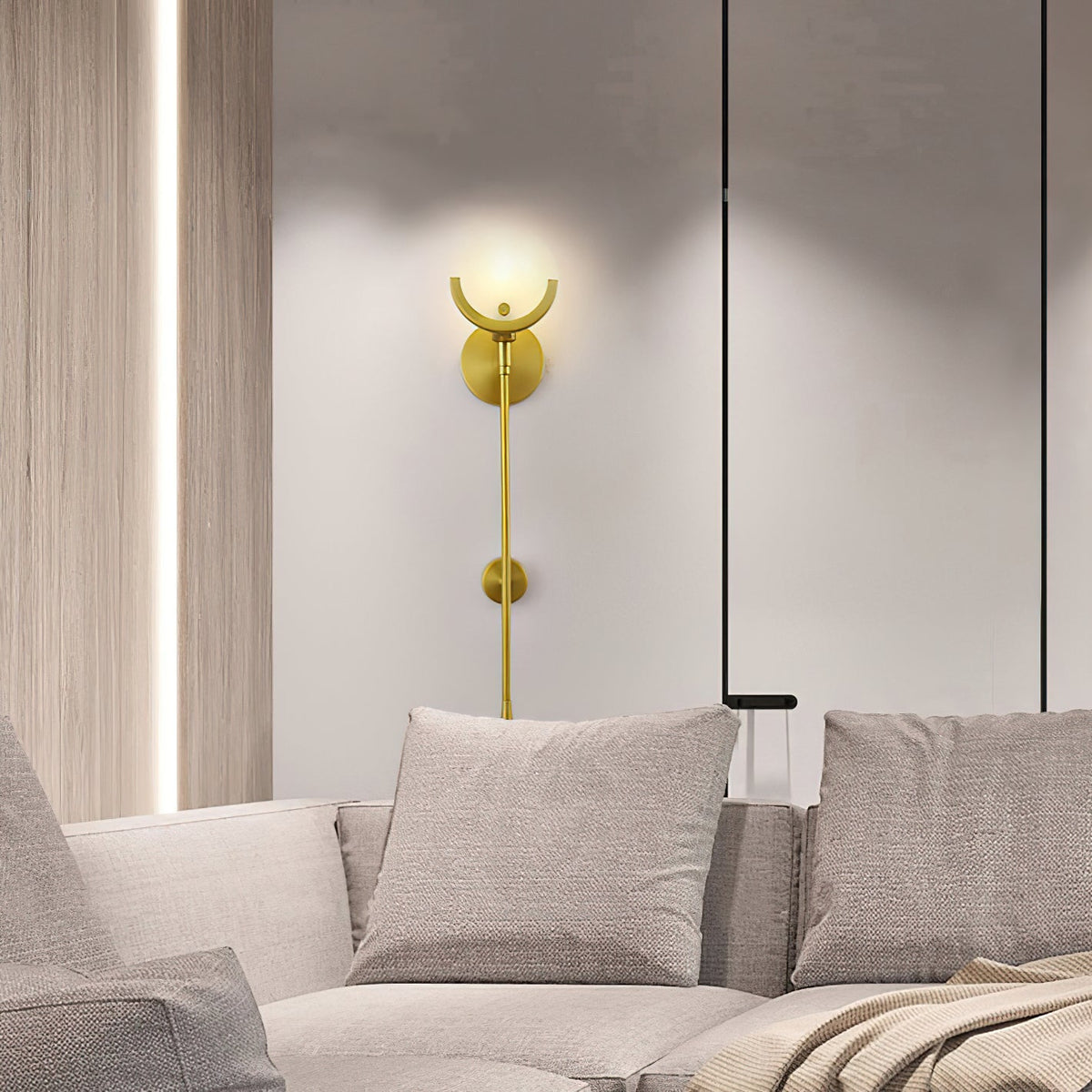 Crescent-Cradle Alabaster Globe Wall Sconce