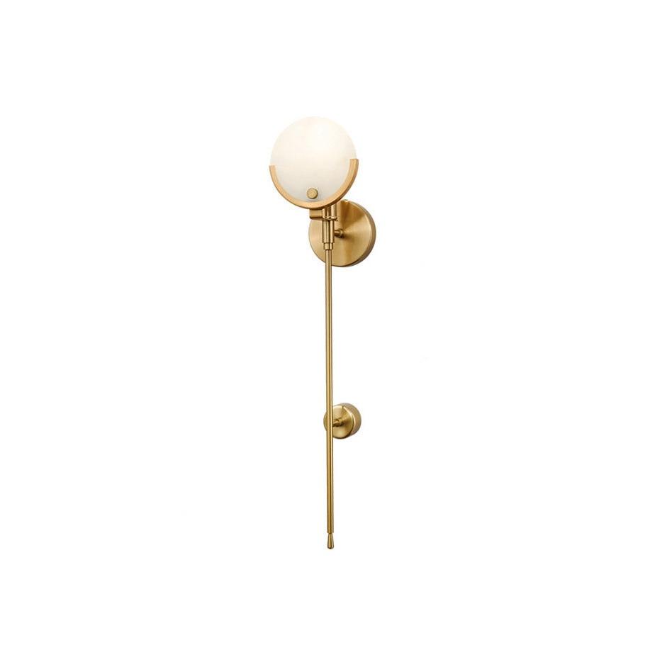 Crescent-Cradle Alabaster Globe Wall Sconce