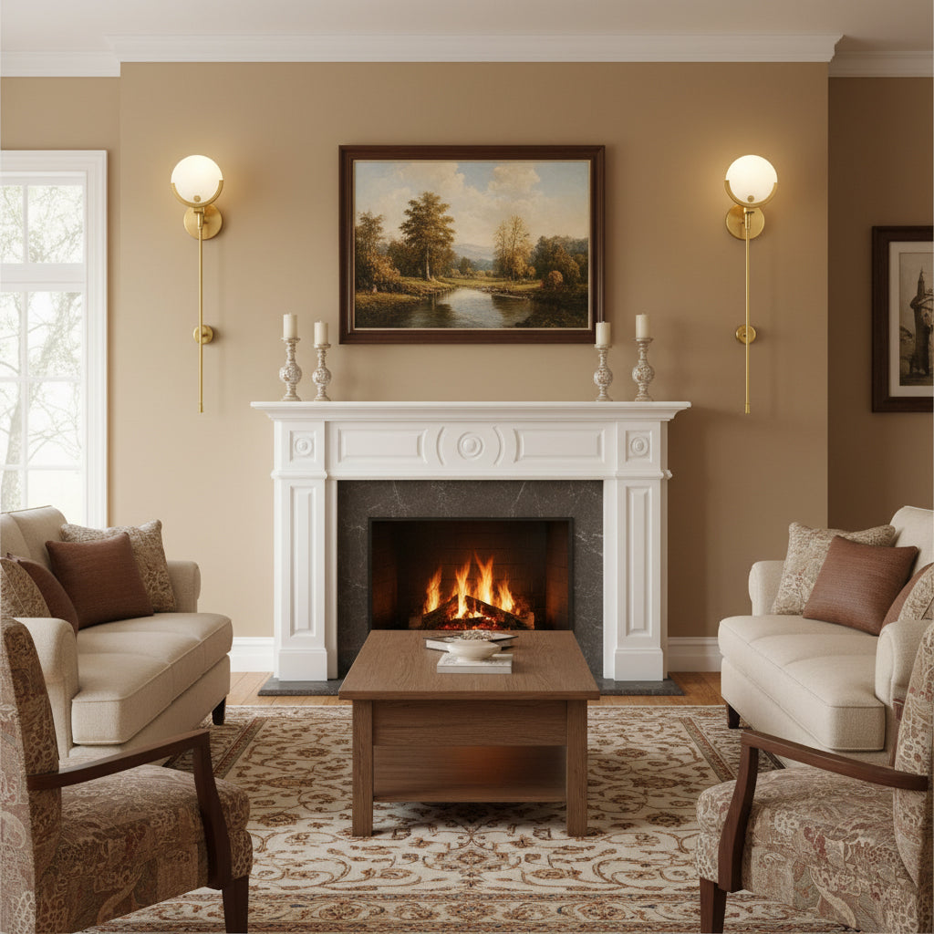 Crescent-Cradle Alabaster Globe Wall Sconce
