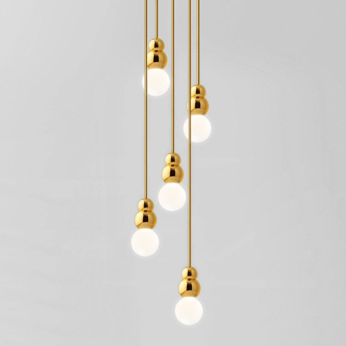Ball Series Pendant Light 5heads ? 3.9″ x H 6.81″ / Dia 10cm x H 17.3cm / Gold / Suspension Rod Pendant light