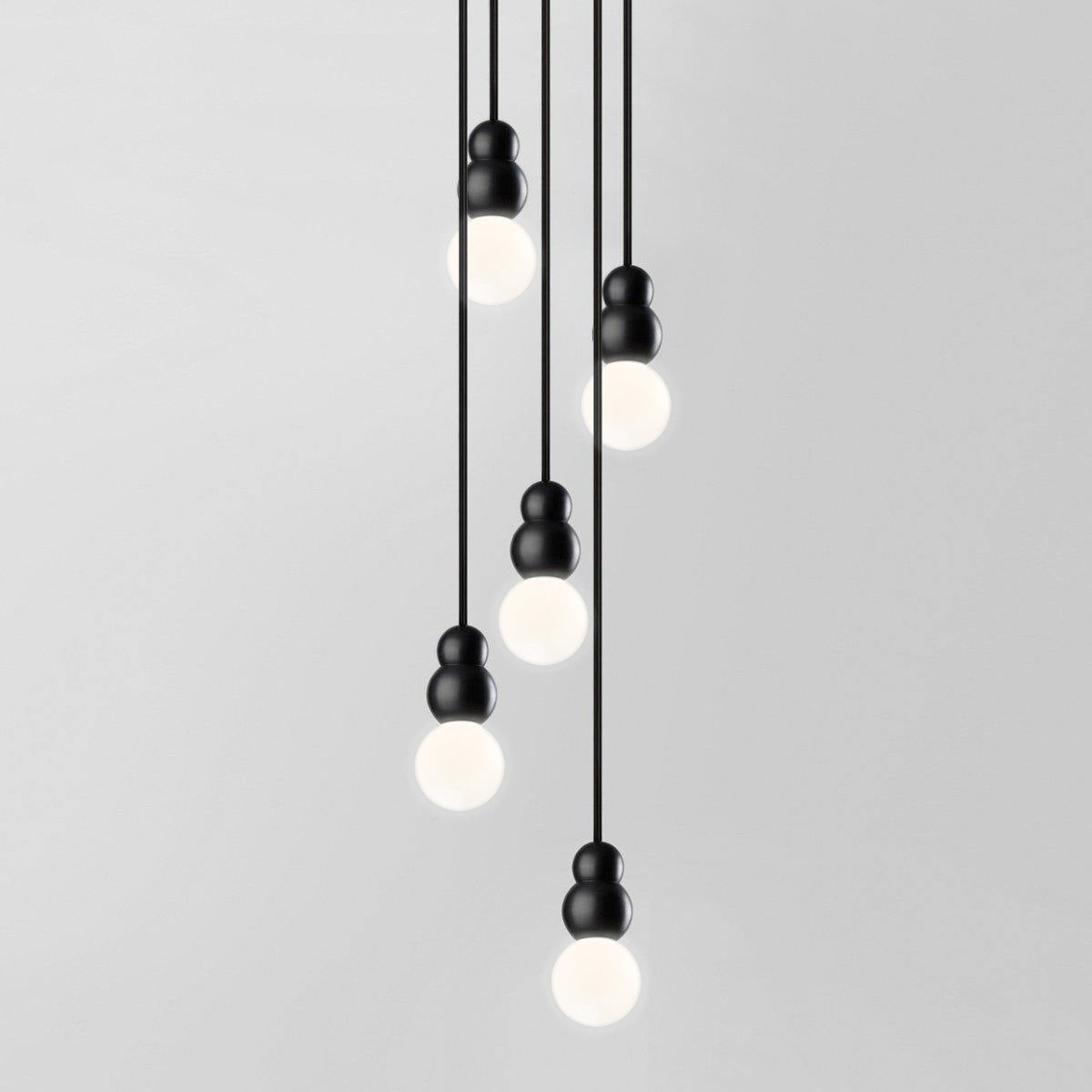 Ball Series Pendant Light 5heads ? 3.9″ x H 6.81″ / Dia 10cm x H 17.3cm / Black / Suspension Rod Pendant light