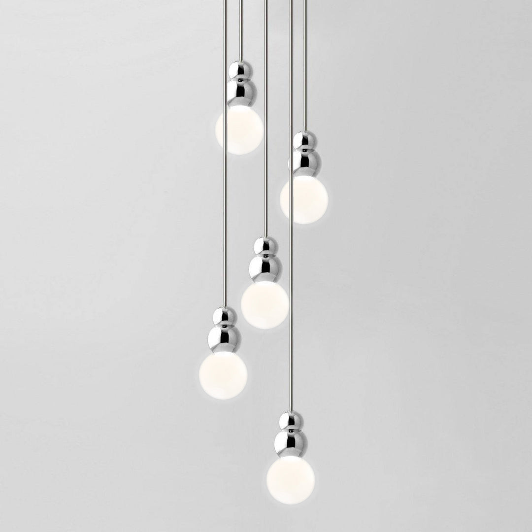 Ball Series Pendant Light 5heads ? 3.9″ x H 6.81″ / Dia 10cm x H 17.3cm / Chrome / Suspension Rod Pendant light
