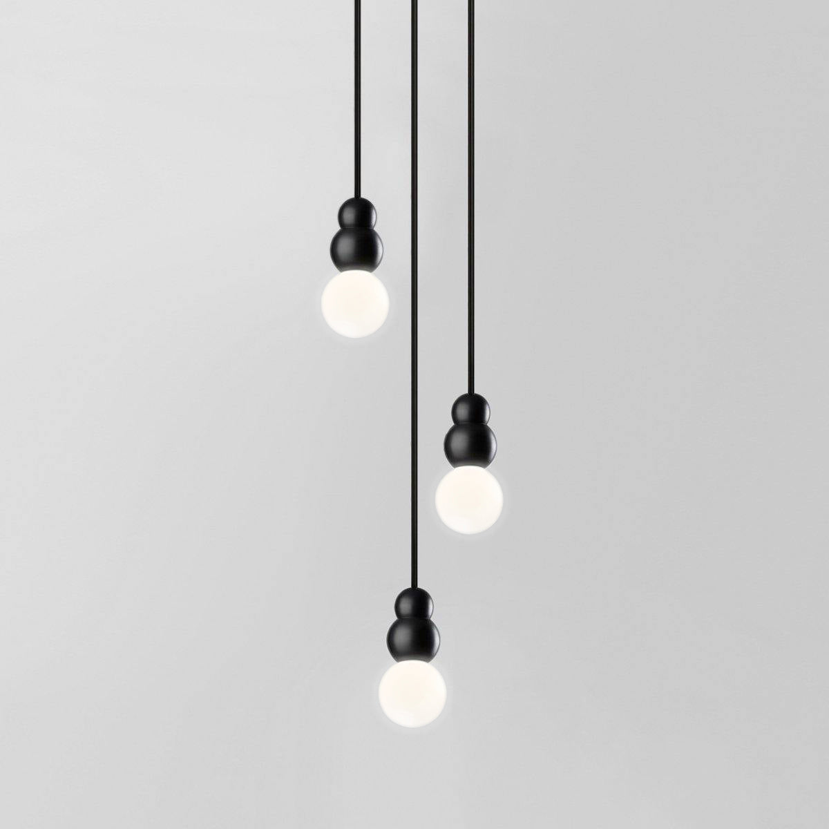 Ball Series Pendant Light 3heads ? 3.9″ x H 6.81″ / Dia 10cm x H 17.3cm / Black / Suspension Rod Pendant light