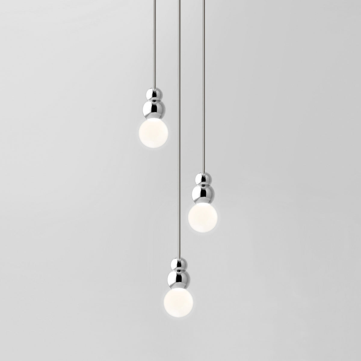 Ball Series Pendant Light 3heads ? 3.9″ x H 6.81″ / Dia 10cm x H 17.3cm / Chrome / Suspension Rod Pendant light