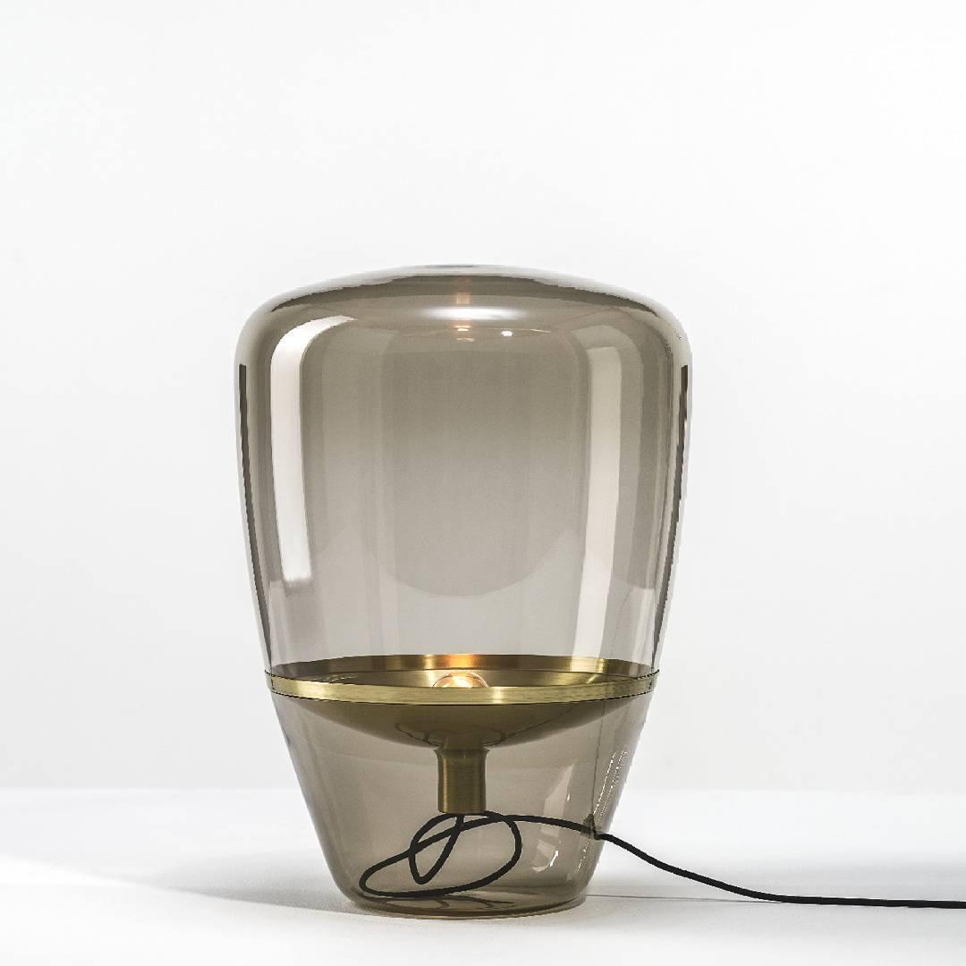 Balloon Table Lamp ? 11″ x H 15.8″ / Dia 28cm x H40cm / Amber glass / US Plug Table lamp