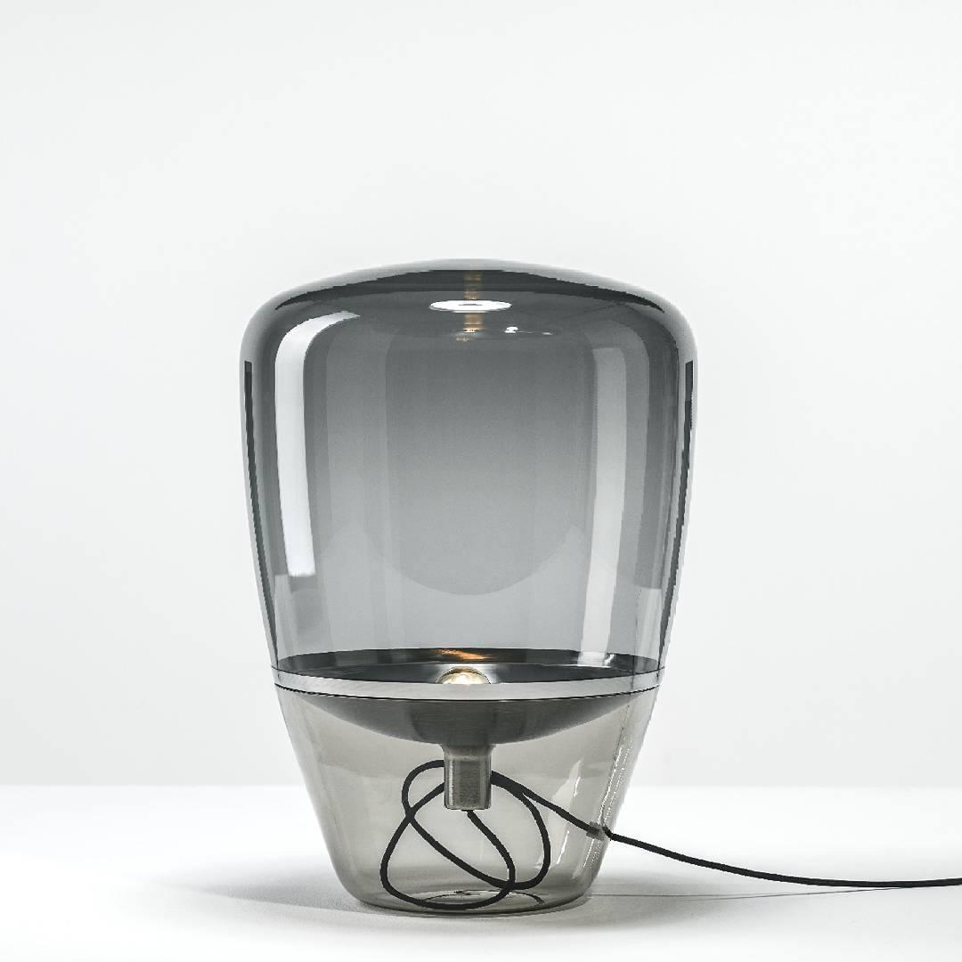 Balloon Table Lamp ? 11″ x H 15.8″ / Dia 28cm x H40cm / Smoke gray glass / US Plug Table lamp