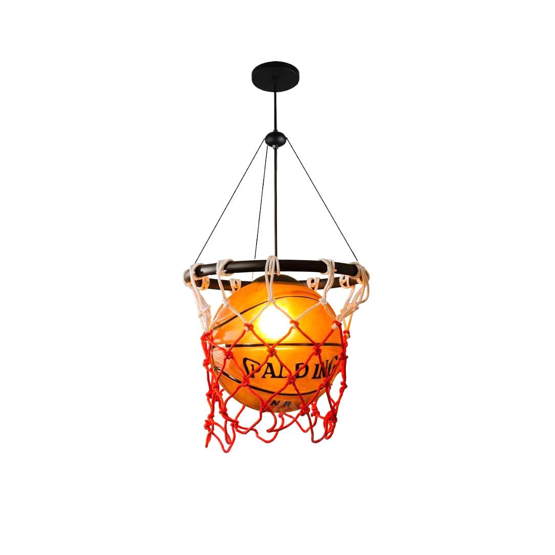 Basketball Pendant Lamp ∅ 12.6 x H 13.8″ / Dia 32cm x H 35cm / Black & Brown / Warm Light Pendant light