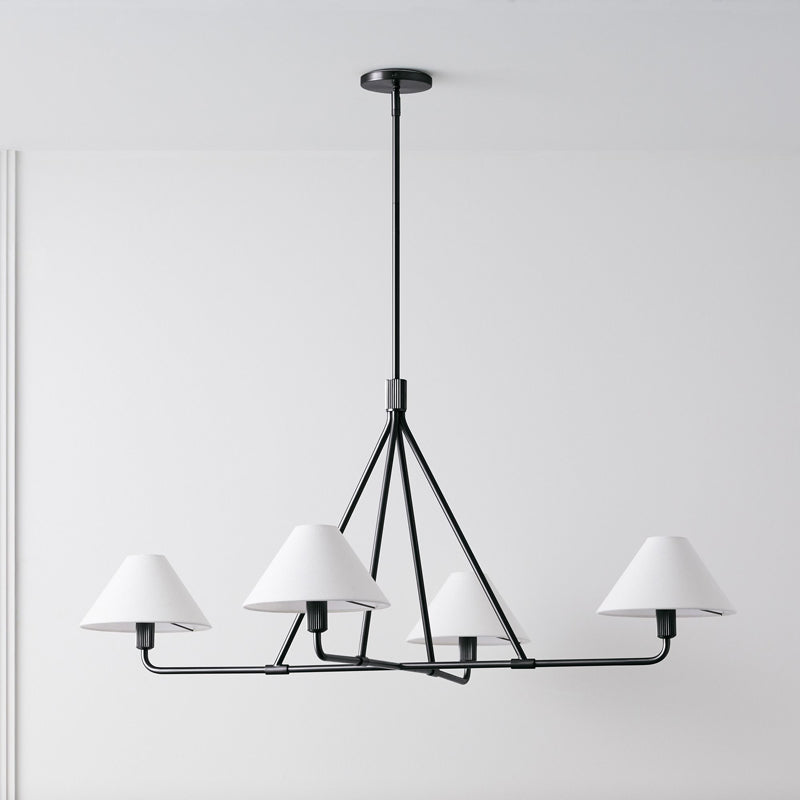 Beatrix Chandelier 4 Heads ∅ 43.3″ x H 18.9″ / Dia 110cm x H 48cm / Black & White Chandelier