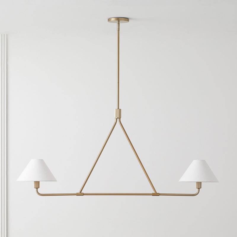 Beatrix Chandelier 2 Heads ∅ 27.6″ x H 18.9″ / Dia 70cm x H 48cm / Brass & White Chandelier