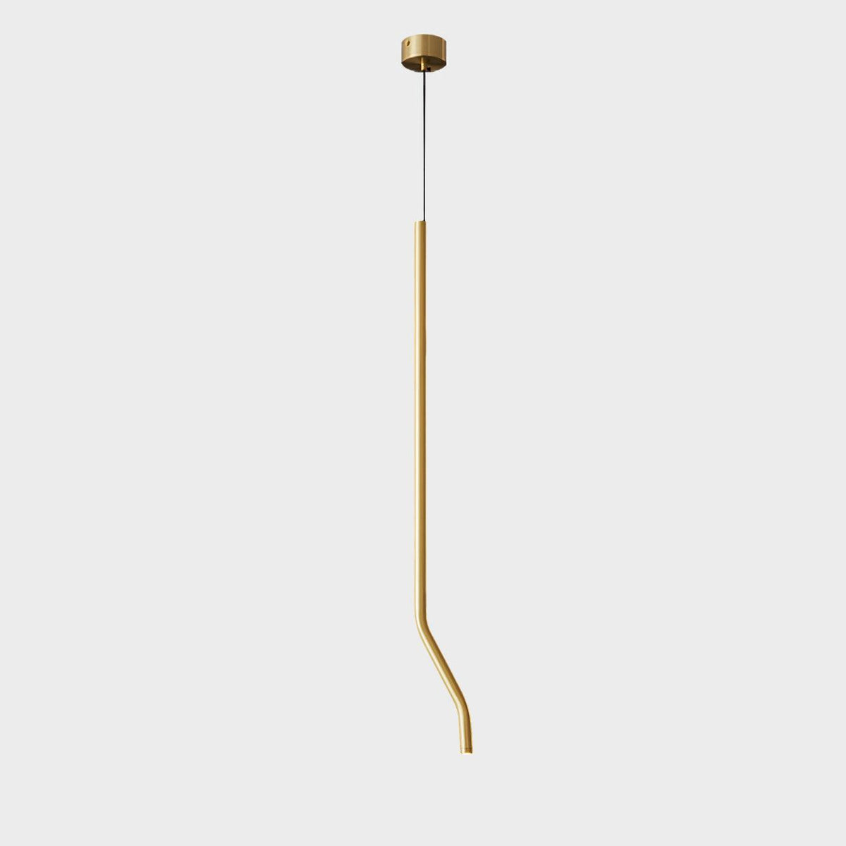 Bending Line Pendant Lamp ∅ 1.2″ x H 35.4″ / Dia 3cm x H 90cm (Double bend) / Gold / Warm Light Chandelier