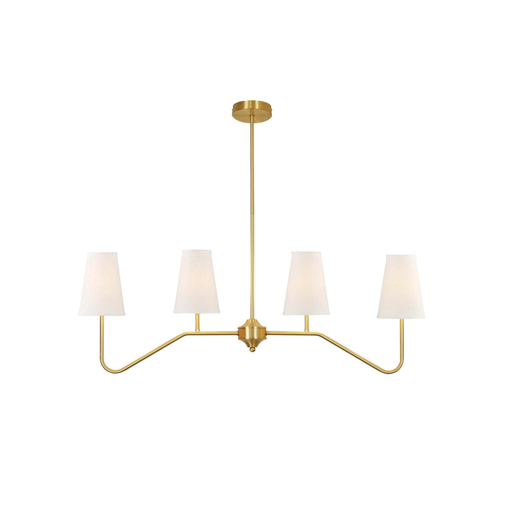 Granteau Chandelier 4 Heads ? 39.4″ x H 19.7″ / Dia 100cm x H 50cm / Brass & White Chandelier