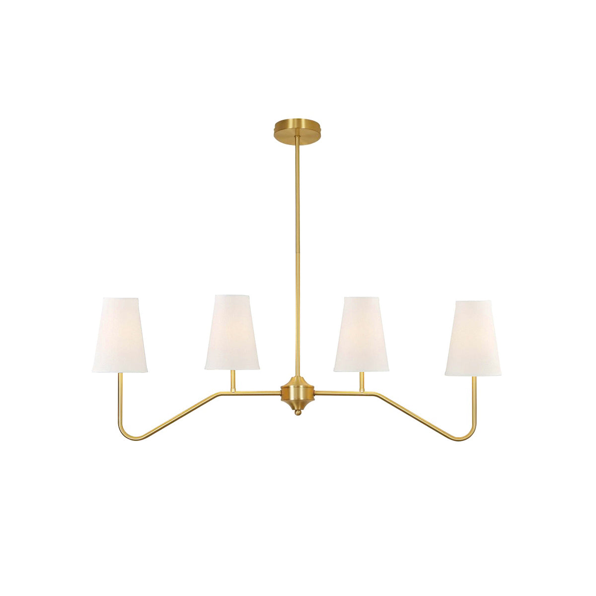 Granteau Chandelier 4 Heads ? 39.4″ x H 19.7″ / Dia 100cm x H 50cm / Brass & White Chandelier